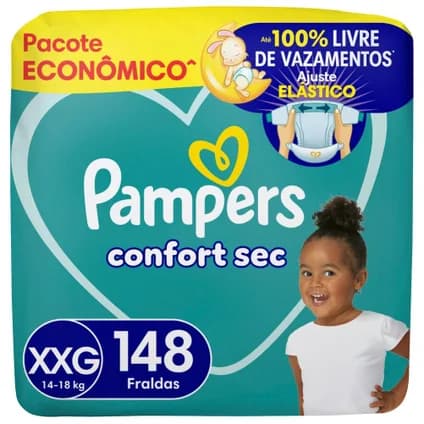Fraldas Pampers Confort Sec XXG 148 Unidades