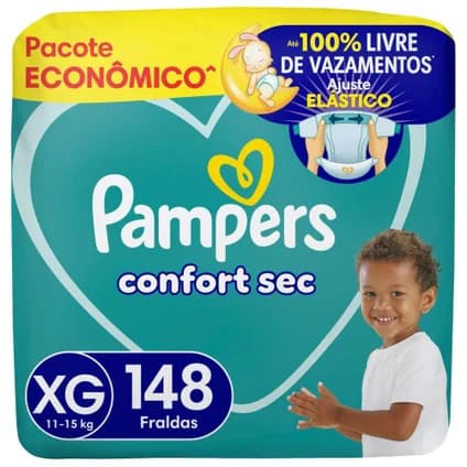 Fralda Pampers Confort Sec XG 148 Unidades, Pampers