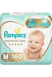 Fralda Pampers Premium Care M - 160 fraldas